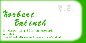 norbert balinth business card