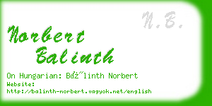 norbert balinth business card